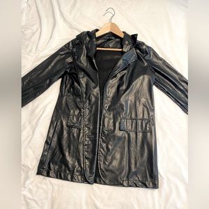 SHEIN BRAND FAUX LEATHER JACKET LIGHT WEIGHT STYLISH BLACK
